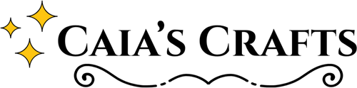 Logo for Caia's Crafts with decorative elements