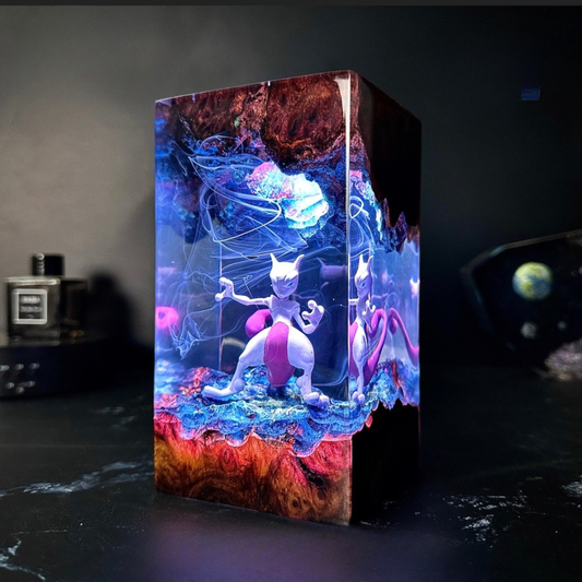 Mewto Pokemon Resin Lamp